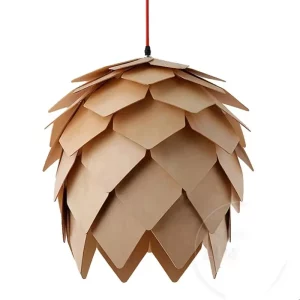 Plafonnier bois naturel design scandinave moderne suspendu éclairage chaleureux salon chambre cuisine LED économique élégant