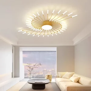 Plafonnier LED créatif moderne en métal doré et noir  éclairage salon chambre décoration intérieure élégant économique