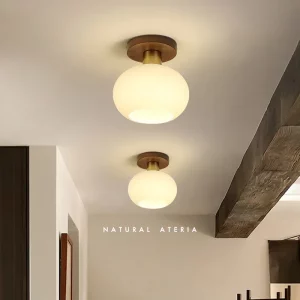 Plafonnier bois naturel design nordique moderne lumière chaleureuse LED économique salon chambre