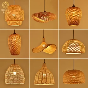 Suspension en rotin naturelle  design scandinave  éclairage chaleureux pour salle à manger  salon  chambre  handmade  lumière douce  déco bohème rustique