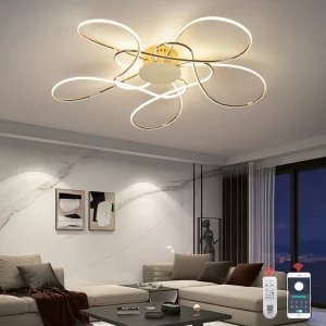Plafonnier moderne suspension LED design nordique luminaire or acrylique télécommande éclairage intérieur salon chambre salle à manger élégance lumière chaleureuse Plafonnier moderne suspension LED design nordique luminaire or acrylique télécommande éclairage intérieur salon chambre salle à manger élégance lumière chaleureuse