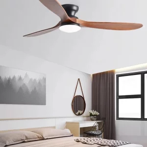 Plafonnier LED en bois naturel design moderne minimaliste éclairage chaleureux salon chambre cuisine économie d’énergie