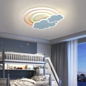 Plafonnier LED design nordique moderne arc-en-ciel nuage chambre enfants éclairage chaleureux économique élégant