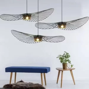 Plafonnier Suspension Design Nordique Industriel Moderne en Métal  Éclairage Chaleureux pour Salon  Décoration Élégante et Naturelle