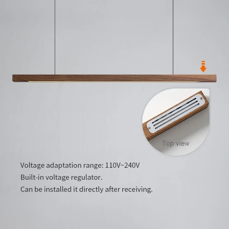 Suspension bois LED design nordique moderne  luminaire éclairage chaleureux pour salon  salle à manger  cuisine ou bureau  style scandinave élégant