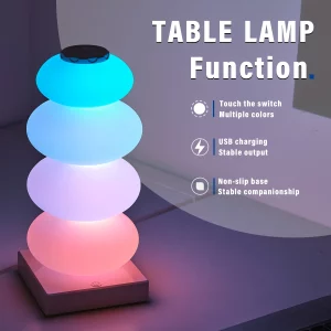 Lampe de Table LED multicolore 16 couleurs RVB Design moderne empilé pour chambre salon restaurant lumière d’ambiance portable USB Lampe de Table LED multicolore 16 couleurs RVB Design moderne empilé pour chambre salon restaurant lumière d’ambiance portable USB