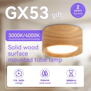 Plafonnier LED en bois naturel design scandinave nordique moderne éclairage chaleureux économique élégant pour salon chambre
