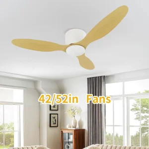 Plafonnier LED bois naturel design moderne intérieur contemporain éclairage chaleureux ventilateur intégré économie d’énergie élégance naturelle