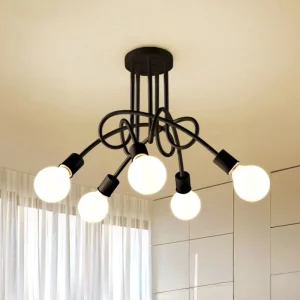 Plafonnier LED métal design moderne industriel salon chambre éclairage chaleureux économique élégant Plafonnier LED métal design moderne industriel salon chambre éclairage chaleureux économique élégant
