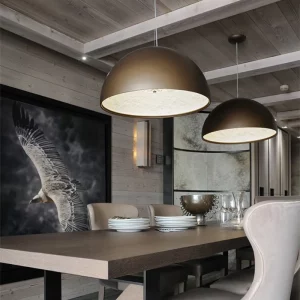Suspension métal résine design moderne élégant intérieur salle à manger cuisine lumière chaleureuse épurée certification CCC ROHS