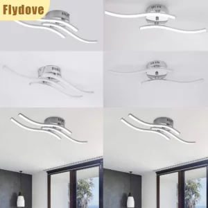 Plafonnier LED moderne design minimaliste aluminium lumière chaleureuse salon chambre bureau cuisine éclairage intérieur décoratif élégant économique