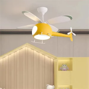 Plafonnier ventilateur hélicoptère LED design enfant chambre éclairage ventilateur fonctionnel économique style ludique moderne