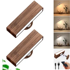 Lampe murale en bois noyer LED design moderne éclairage réglable Protection des yeux bureau chambre salon Lampe murale en bois noyer LED design moderne éclairage réglable Protection des yeux bureau chambre salon
