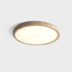 Plafonnier LED béton texturé design moderne minimaliste chambre salon éclairage doux économique élégant