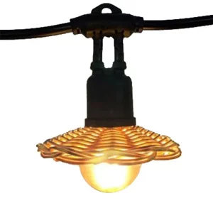 Suspension en rotin tissé à la main  design rustique vintage  luminaire chaleureux pour salon  chambre  véranda  éclairage naturel  ambiance cosy  économies d’énergie