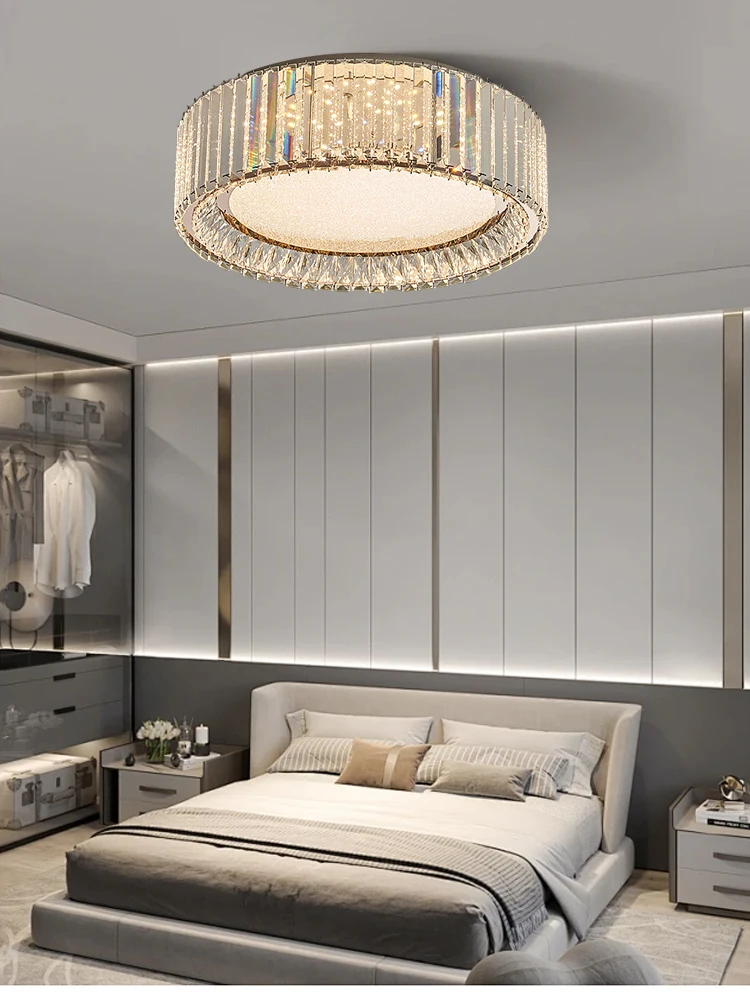 Plafonnier LED cristal moderne design luxueux lumière réfractée salon chambre éclairage intérieur élégant économique certification ROHS