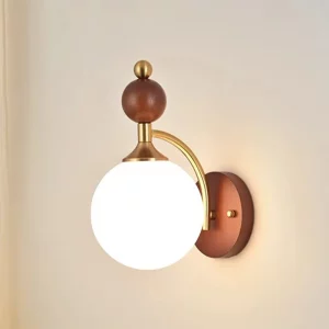 Applique murale design moderne bois verre métal éclairage doux salon chambre hallway porche style vintage scandinave nordique