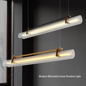 Suspension en verre rainuré et métal design minimaliste moderne pour salon cuisine bureau éclairage créatif Wabi-Sabi Hangi Suspension en verre rainuré et métal design minimaliste moderne pour salon cuisine bureau éclairage créatif Wabi-Sabi Hangi
