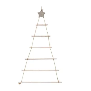 Décoration murale sapin de Noël en bois naturel style rustique minimaliste salon chambre