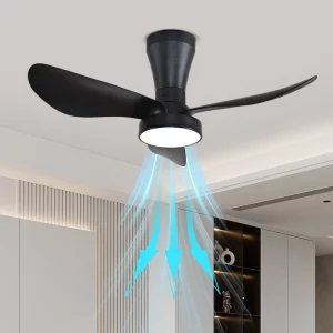Plafonnier LED moderne à 3 pales  ventilateur intégré  design minimaliste  éclairage doux  salon  chambre  salle à manger  contrôle télécommandé