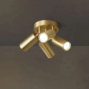 Plafonnier Moderne Minimaliste en Métal Doré avec Bras Orientables LED pour Salon  Bureau  Chambre – Éclairage Élégant et Fonctionnel