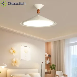 Plafonnier LED bois naturel design scandinave nordique moderne chambre salon éclairage chaleureux économique élégant