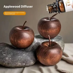 Diffuseur en bois naturel design pomme réelle  décoration aromathérapie salon chambre  cadeau porte-bonheur ornement bénédiction