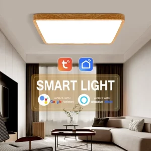 Plafonnier LED bois naturel design scandinave nordique moderne chambre salon éclairage chaleureux économique élégant Plafonnier LED bois naturel design scandinave nordique moderne chambre salon éclairage chaleureux économique élégant