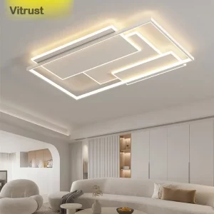 Plafonnier moderne design géométrique intérieur salon cuisine lumière douce économie d’énergie élégance nordique Plafonnier moderne design géométrique intérieur salon cuisine lumière douce économie d’énergie élégance nordique