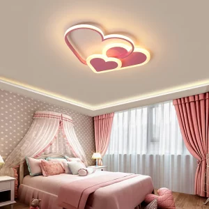 Plafonnier LED en forme de cœur rose design moderne et ludique pour chambre d’enfant ou ado éclairage doux et économique Plafonnier LED en forme de cœur rose design moderne et ludique pour chambre d’enfant ou ado éclairage doux et économique