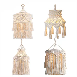 Suspension luminaire macramé vintage bohème design artisanal main knitted lampe diffuseuse éclairage chaleureux intérieur décoration unique salon chambre Suspension luminaire macramé vintage bohème design artisanal main knitted lampe diffuseuse éclairage chaleureux intérieur décoration unique salon chambre