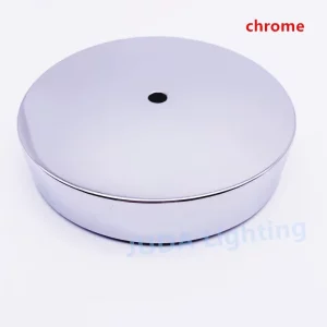 Plafonnier chrome métal design moderne minimaliste salon chambre éclairage élégant cache plafond LED déco intérieure