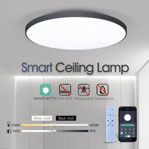 Plafonnier bois LED design moderne intelligent avec télécommande pour salon chambre éclairage ajustable économique élégant Plafonnier bois LED design moderne intelligent avec télécommande pour salon chambre éclairage ajustable économique élégant