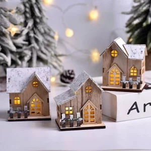 Décoration LED maison en bois lumière douce Noël ambiance chaleureuse cadeau enfants style rustique nordique éclairage festif économique élégant Décoration LED maison en bois lumière douce Noël ambiance chaleureuse cadeau enfants style rustique nordique éclairage festif économique élégant