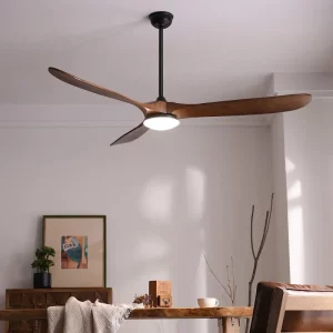 Plafonnier ventilateur bois teak design moderne éclairage LED salon chambre salle à manger ventilation fonctionnelle élégance naturelle Plafonnier ventilateur bois teak design moderne éclairage LED salon chambre salle à manger ventilation fonctionnelle élégance naturelle