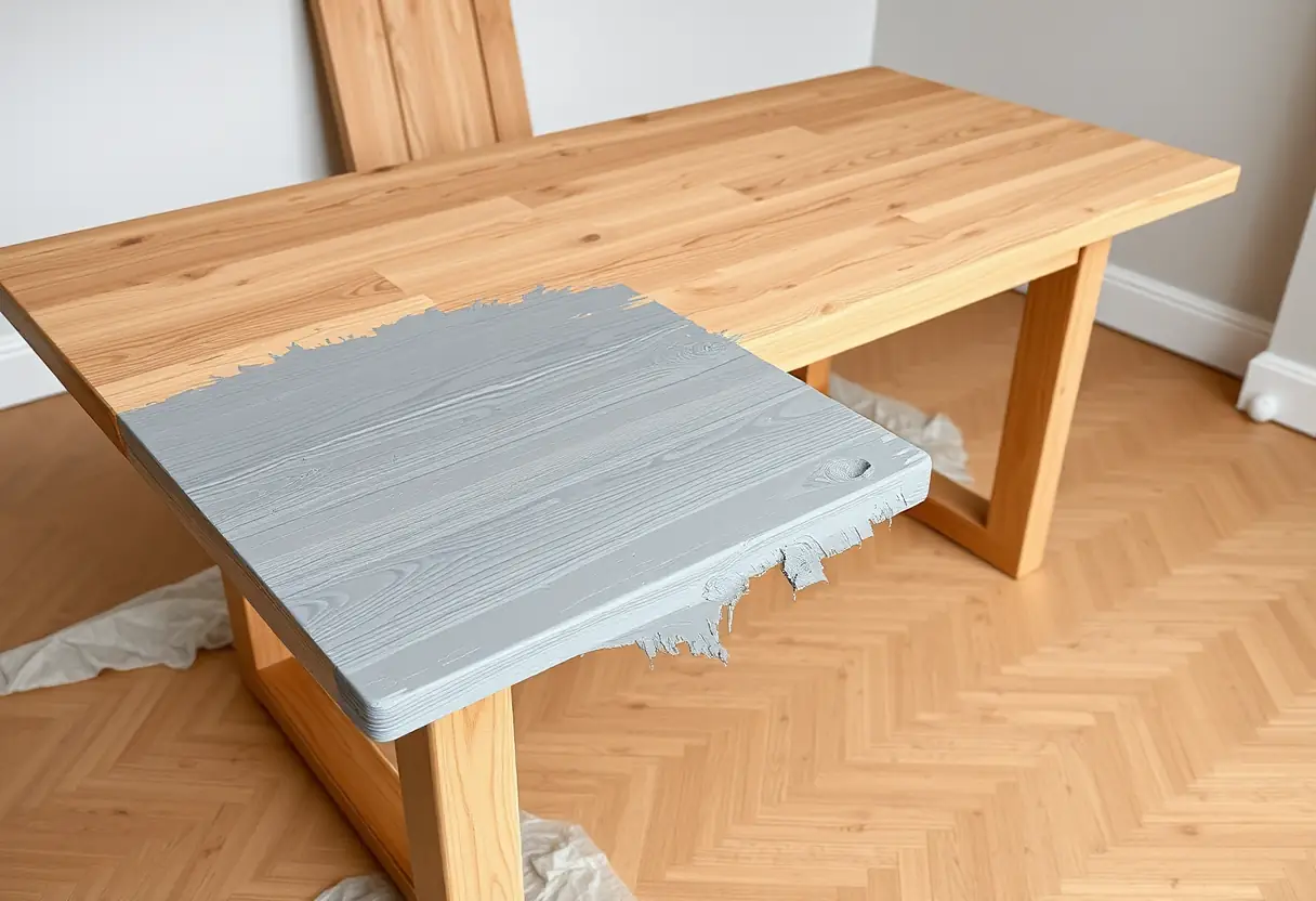 comment peindre un meuble en bois en gris