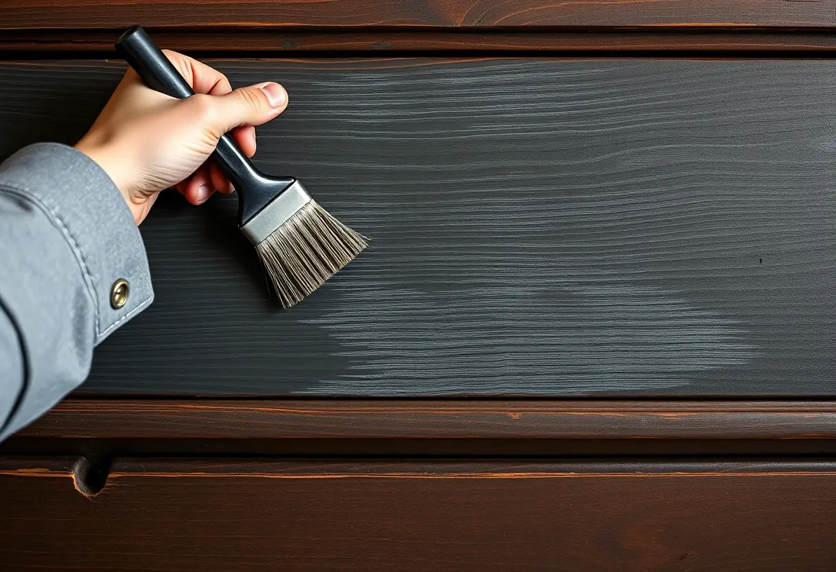 comment teindre un meuble en bois vernis